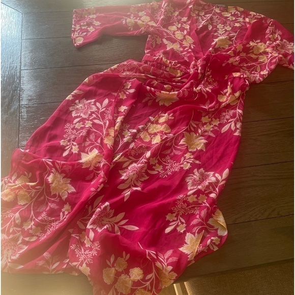 New Vince Camuto Boho Women's Pink Floral Chiffon Cardigan Duster - Picture 4 of 9